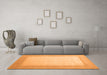 Machine Washable Abstract Orange Contemporary Area Rugs in a Living Room, wshcon288org