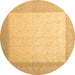 Round Abstract Brown Contemporary Rug, con288brn