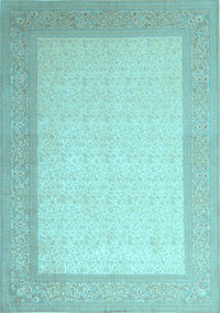 Abstract Light Blue Contemporary Rug, con288lblu