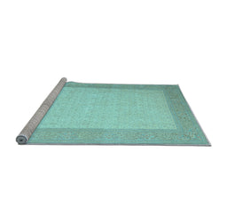 Sideview of Machine Washable Abstract Light Blue Contemporary Rug, wshcon288lblu