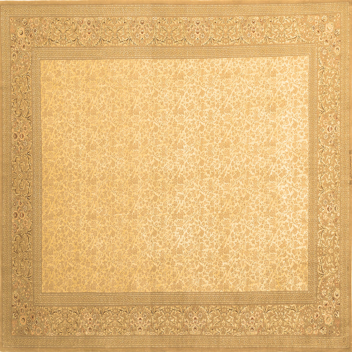 Square Machine Washable Abstract Brown Contemporary Rug, wshcon288brn