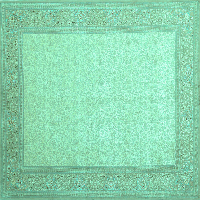 Square Abstract Turquoise Contemporary Rug, con288turq