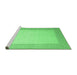 Sideview of Machine Washable Abstract Emerald Green Contemporary Area Rugs, wshcon288emgrn