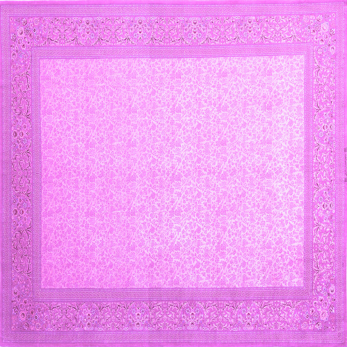 Square Machine Washable Abstract Purple Contemporary Area Rugs, wshcon288pur