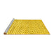 Sideview of Machine Washable Solid Yellow Modern Rug, wshcon2890yw