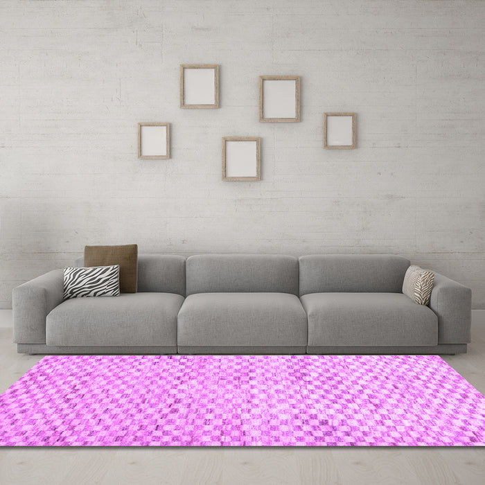 Machine Washable Solid Purple Modern Area Rugs in a Living Room, wshcon2890pur