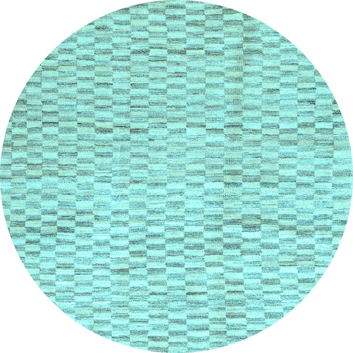 Round Machine Washable Solid Light Blue Modern Rug, wshcon2890lblu