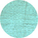 Round Machine Washable Solid Light Blue Modern Rug, wshcon2890lblu