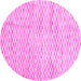 Round Machine Washable Solid Pink Modern Rug, wshcon2890pnk