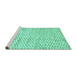 Sideview of Machine Washable Solid Turquoise Modern Area Rugs, wshcon2890turq