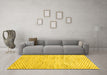 Machine Washable Solid Yellow Modern Rug in a Living Room, wshcon2890yw