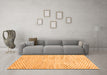Machine Washable Solid Orange Modern Area Rugs in a Living Room, wshcon2890org