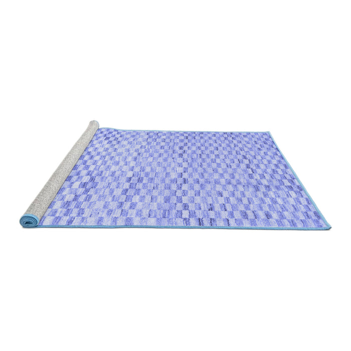 Sideview of Machine Washable Solid Blue Modern Rug, wshcon2890blu