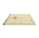 Serging Thickness of Machine Washable Contemporary Khaki Gold Rug, wshcon2891