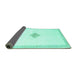 Sideview of Solid Turquoise Modern Rug, con2891turq