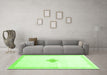 Machine Washable Solid Green Modern Area Rugs in a Living Room,, wshcon2891grn