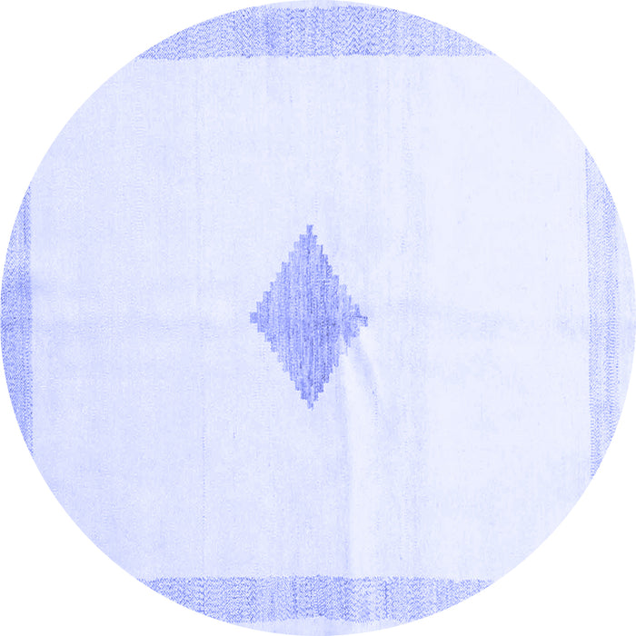 Round Solid Blue Modern Rug, con2891blu
