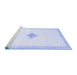 Sideview of Machine Washable Solid Blue Modern Rug, wshcon2891blu