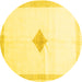 Round Solid Yellow Modern Rug, con2891yw