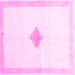 Square Solid Pink Modern Rug, con2891pnk