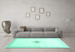 Machine Washable Solid Turquoise Modern Area Rugs in a Living Room,, wshcon2891turq