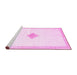 Sideview of Machine Washable Solid Pink Modern Rug, wshcon2891pnk