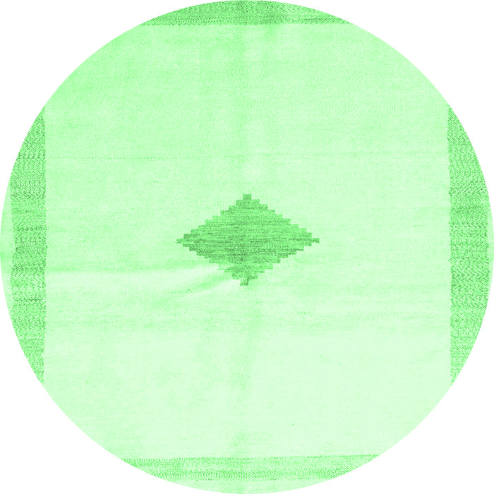 Round Solid Emerald Green Modern Rug, con2891emgrn