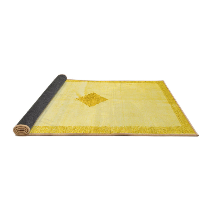 Sideview of Solid Yellow Modern Rug, con2891yw