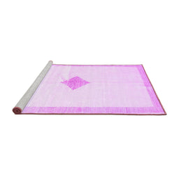 Sideview of Machine Washable Solid Purple Modern Area Rugs, wshcon2891pur