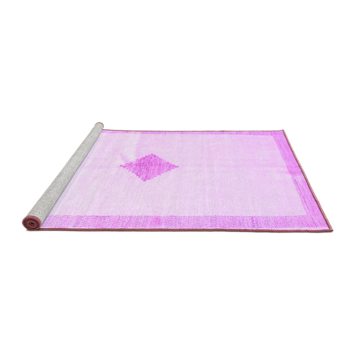 Sideview of Machine Washable Solid Purple Modern Area Rugs, wshcon2891pur