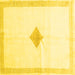 Square Machine Washable Solid Yellow Modern Rug, wshcon2891yw