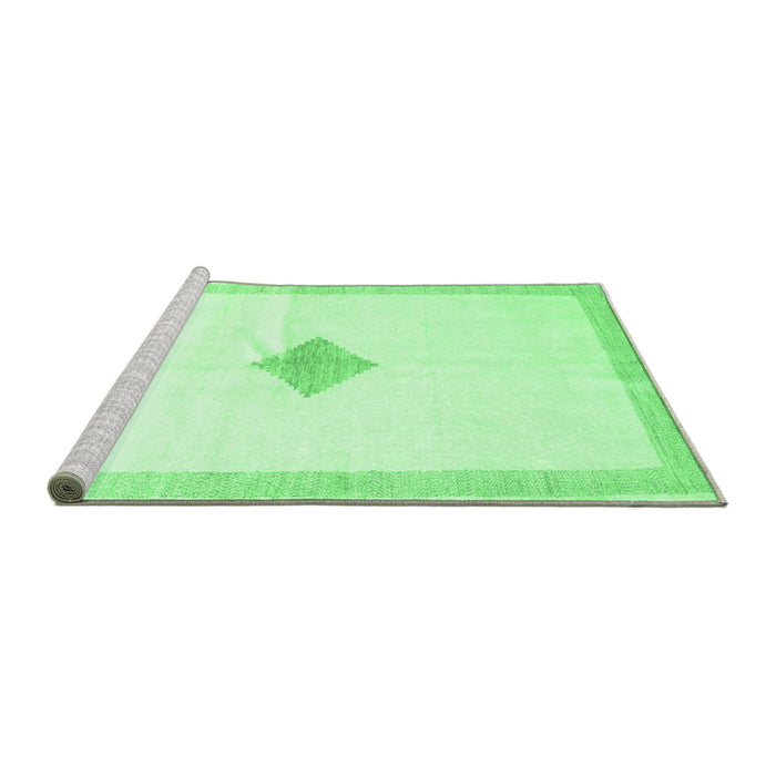 Sideview of Machine Washable Solid Emerald Green Modern Area Rugs, wshcon2891emgrn