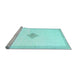 Sideview of Machine Washable Solid Light Blue Modern Rug, wshcon2891lblu