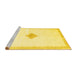 Sideview of Machine Washable Solid Yellow Modern Rug, wshcon2891yw