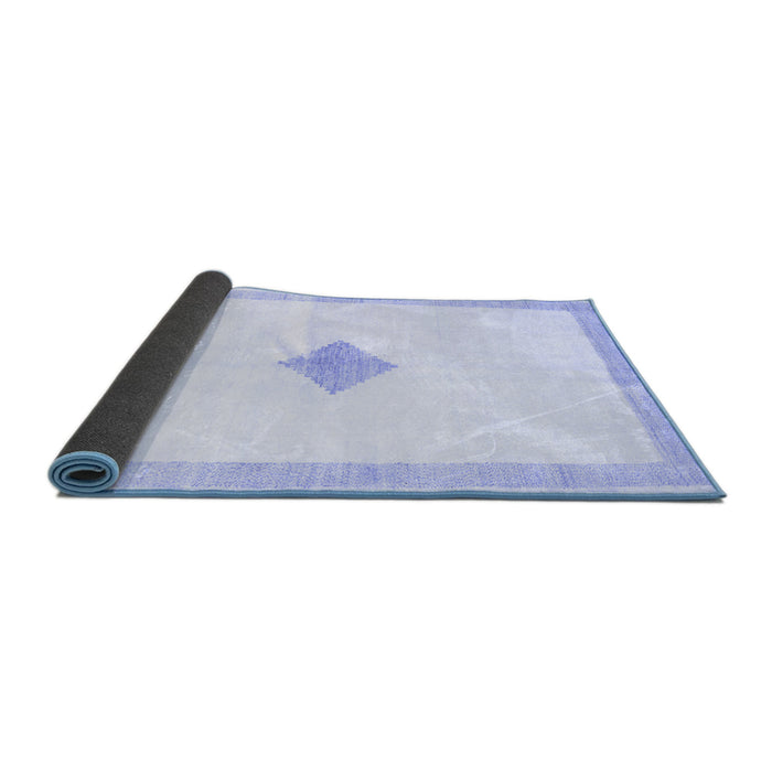 Sideview of Solid Blue Modern Rug, con2891blu