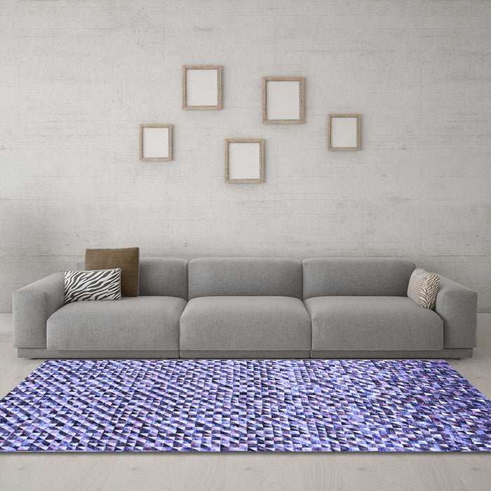 Machine Washable Abstract Blue Contemporary Rug in a Living Room, wshcon2892blu