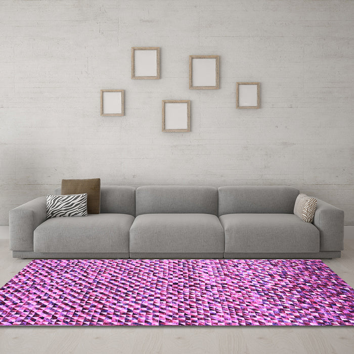 Machine Washable Abstract Purple Contemporary Area Rugs in a Living Room, wshcon2892pur