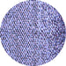 Round Abstract Blue Contemporary Rug, con2892blu