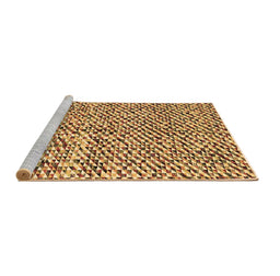 Sideview of Machine Washable Abstract Brown Contemporary Rug, wshcon2892brn