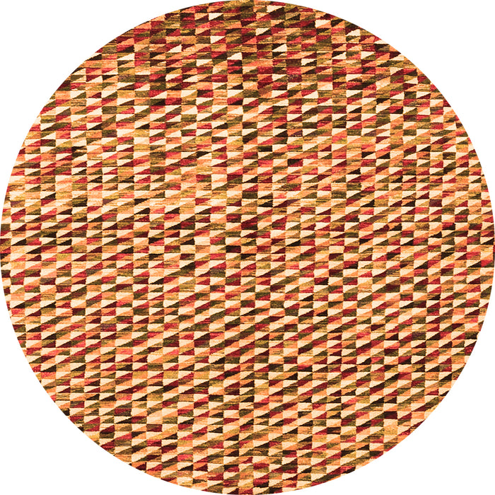 Square Abstract Orange Contemporary Rug, con2892org