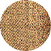 Round Machine Washable Abstract Brown Contemporary Rug, wshcon2892brn