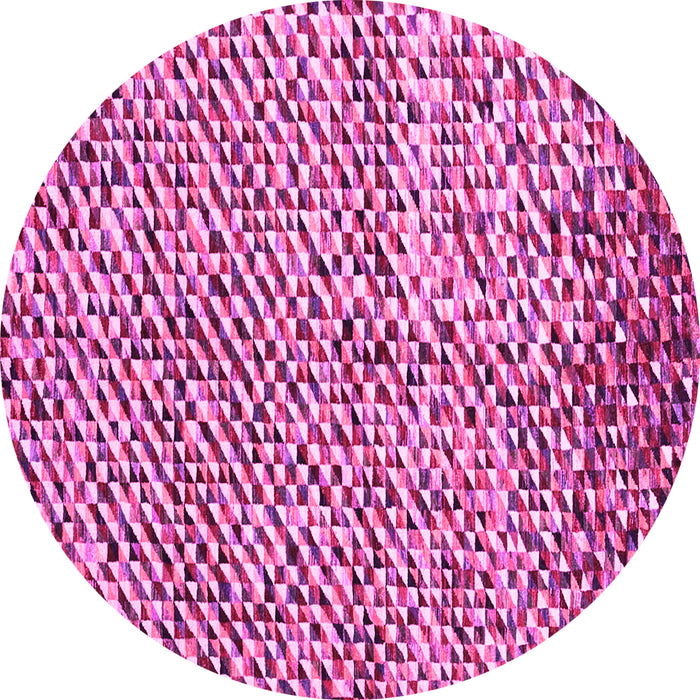 Round Machine Washable Abstract Pink Contemporary Rug, wshcon2892pnk