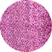 Round Machine Washable Abstract Pink Contemporary Rug, wshcon2892pnk