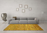 Machine Washable Abstract Yellow Contemporary Rug, wshcon2892yw