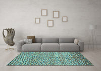 Machine Washable Abstract Light Blue Contemporary Rug, wshcon2892lblu