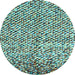 Round Abstract Light Blue Contemporary Rug, con2892lblu