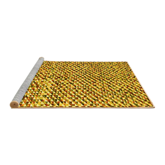 Sideview of Machine Washable Abstract Yellow Contemporary Rug, wshcon2892yw