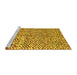 Sideview of Machine Washable Abstract Yellow Contemporary Rug, wshcon2892yw