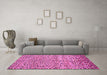 Machine Washable Abstract Pink Contemporary Rug in a Living Room, wshcon2892pnk