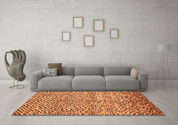 Machine Washable Abstract Orange Contemporary Rug, wshcon2892org